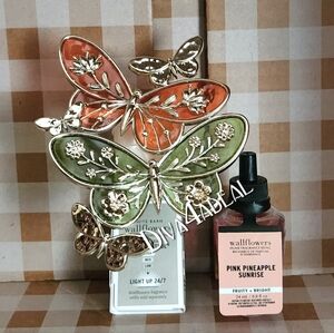 Bath & Body Works BOTANICAL BUTTERFLY Nightlight Wallflower Plug 2PC Bundle